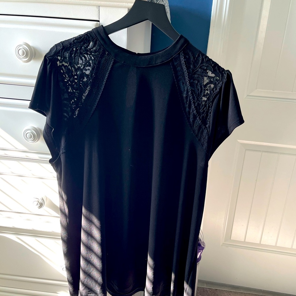 Flirty black high neck top